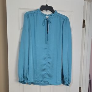 LOFT Teal Long Sleeve Blouse